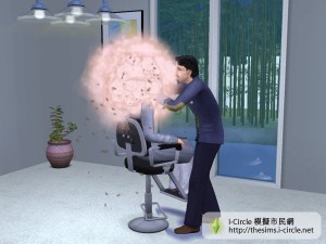 模擬市民正在為其他模擬市民美容。