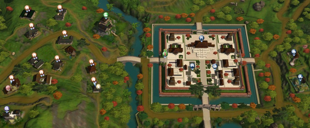 地圖上顯示著旅遊城鎮的地點。 地圖上顯示著旅遊城鎮的地點。