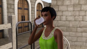 品嚐花蜜果汁。