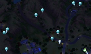 地圖上顯示寶石的位置。