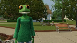 中了蟾蜍咒的模擬市民。 中了蟾蜍咒的模擬市民。