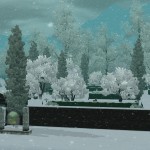 獵人風暴在夏天下的大雪。