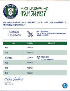 模擬性向測試結果。