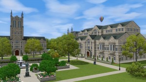 管理大樓及學生會大樓。