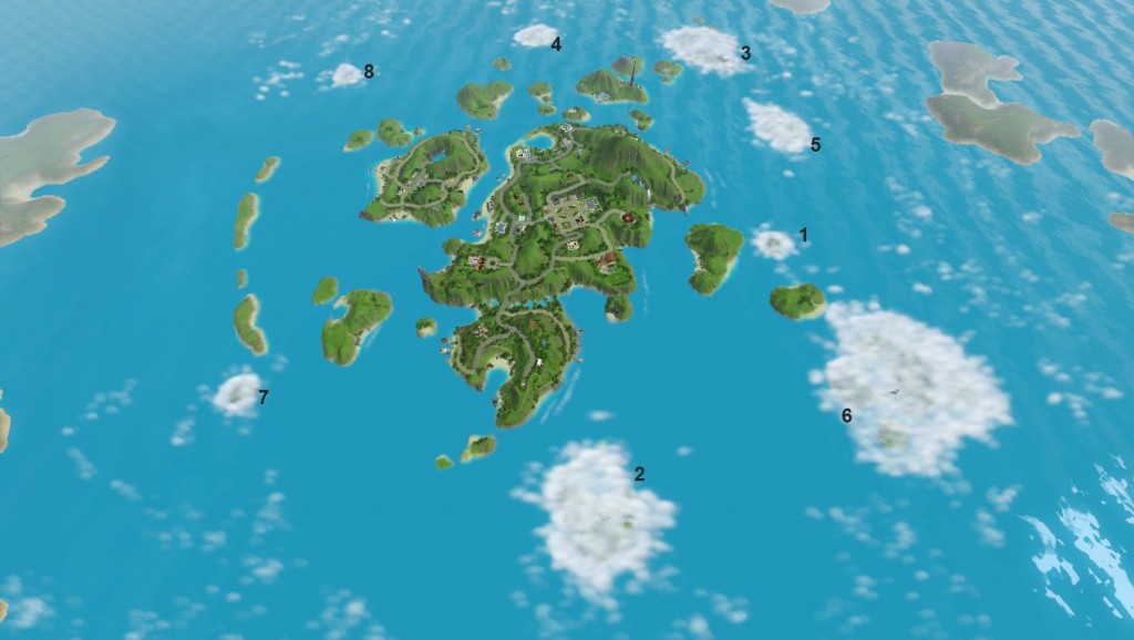 未開發島嶼地圖。