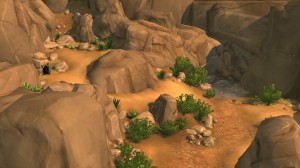 右方的水塘就是可以釣得牛頭搖搖樹莓的地點。