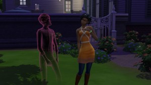 與在生的模擬市民交流。